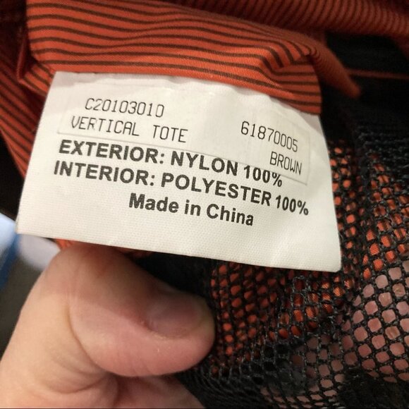 SAMSONITE Vertical Tote Brown w/ Orange lining Side Front Pockets - Picture 8 of 9